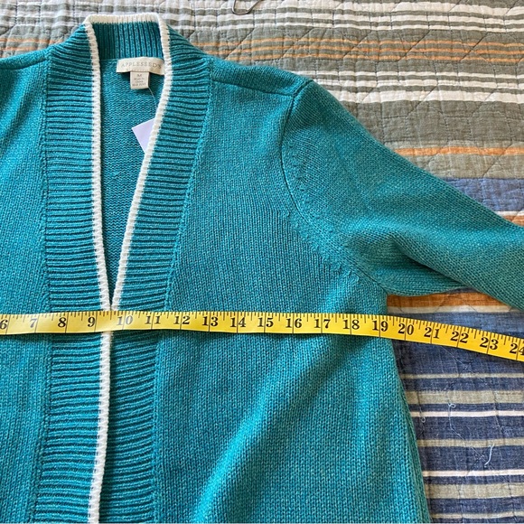 NWT Appleseed's Turquoise Cardigan Sweater Medium - Picture 9 of 10